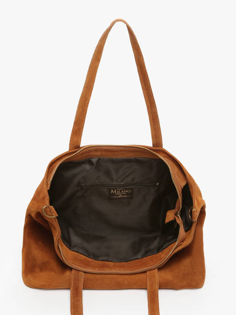Schoudertas Velvet Leder Milano Bruin velvet VE24113 ander zicht 3