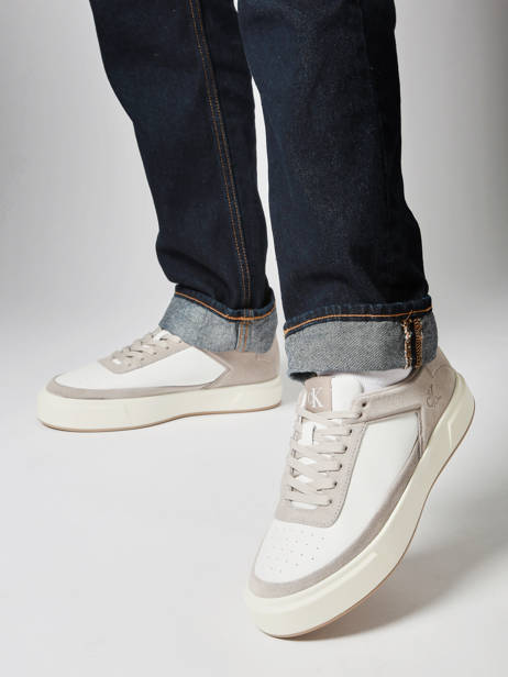 Sneakers Uit Leder Calvin klein jeans Wit men YM01354 ander zicht 1