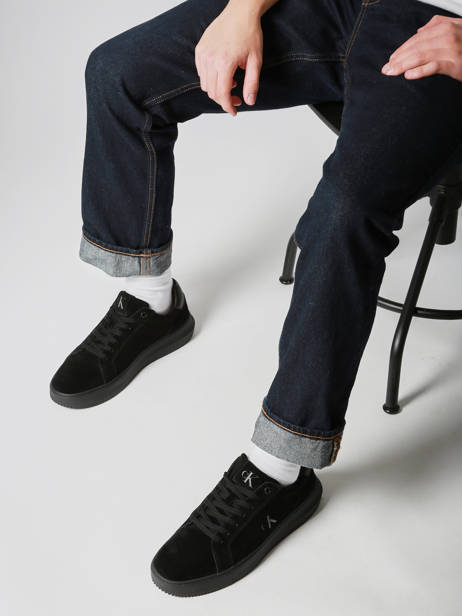 Sneakers Uit Leder Calvin klein jeans Zwart men YM01299 ander zicht 1