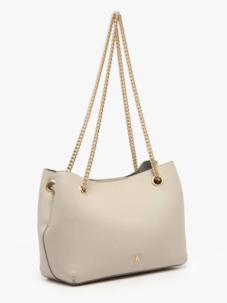 Schoudertassen Minimal Mono Gerecycleerd Polyester Calvin klein jeans Beige minimal mono 4F3205G ander zicht 1