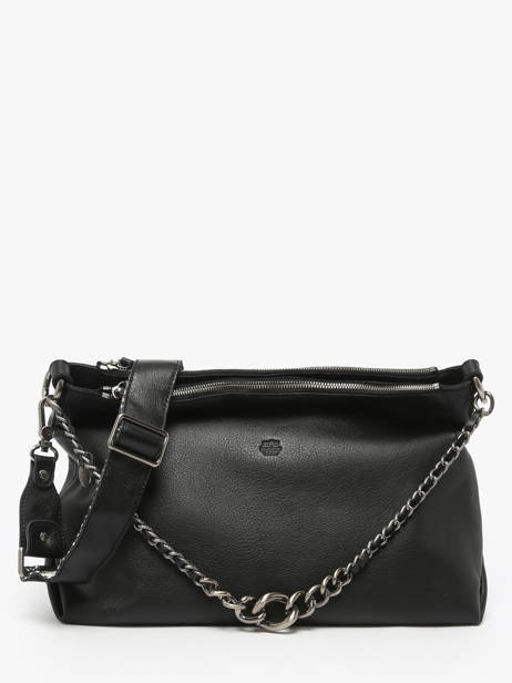 Cross Body Tas Vintage Leder Mila louise Zwart vintage 3822C