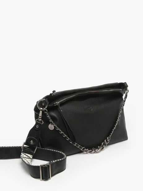 Cross Body Tas Vintage Leder Mila louise Zwart vintage 3822C ander zicht 1