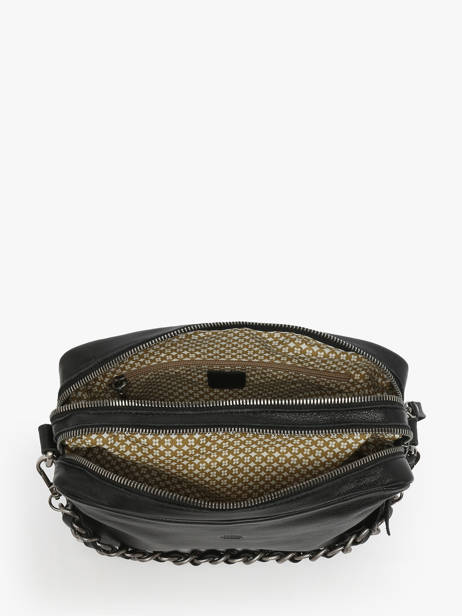 Cross Body Tas Vintage Leder Mila louise Zwart vintage 23673LC ander zicht 2