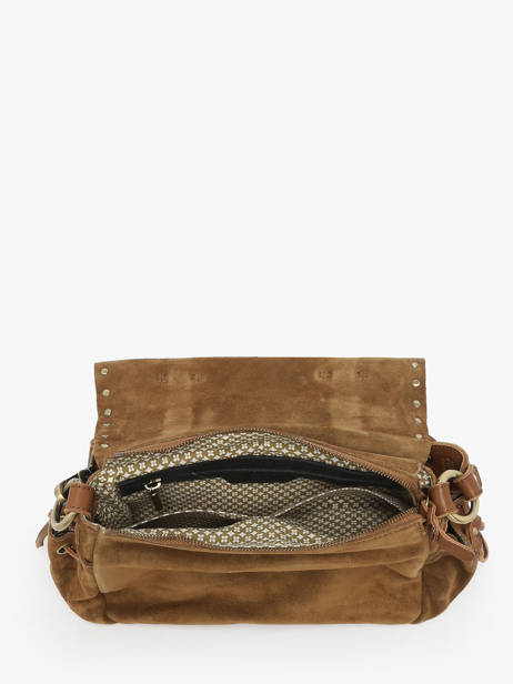 Cross Body Tas Vintage Leder Mila louise Bruin vintage 3861VC ander zicht 2