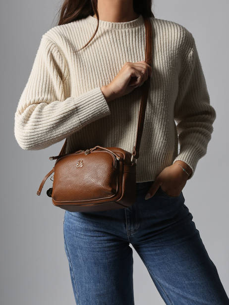 Cross Body Tas Zip Lulu castagnette Bruin zip ZITA ander zicht 1