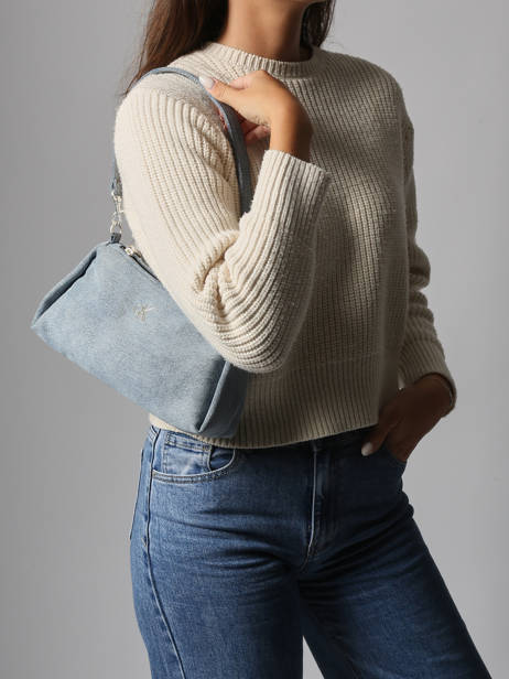 Schoudertas Logo Denim Katoen Calvin klein jeans Blauw logo denim 4F3222G ander zicht 1