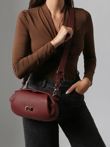Cross Body Tas Nymphea Leder Nathan baume Rood nymphea 2 ander zicht 1