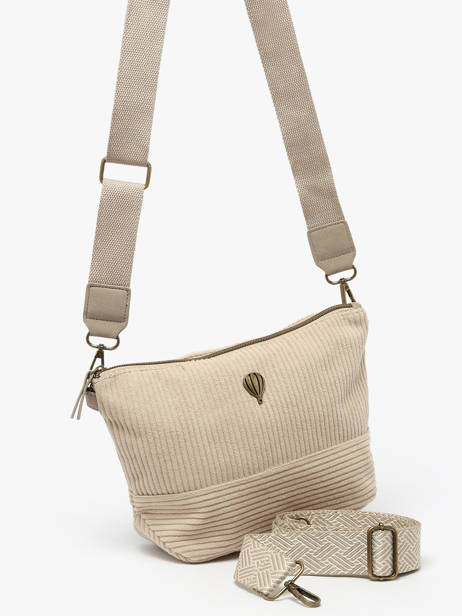 Cross Body Tas Velours Le voyage en panier Beige velours AHP239 ander zicht 2