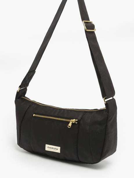 Cross Body Tas Waxed Katoen Rivedroite Zwart waxed CHARIWAX ander zicht 2