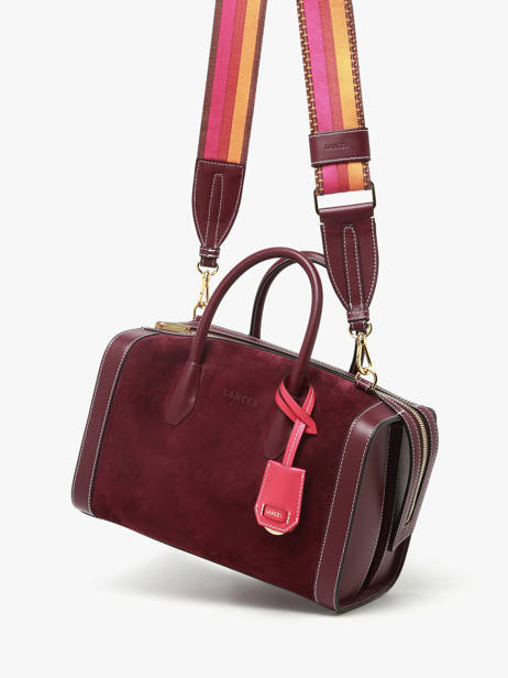 Bowlingtas M Bcbg Suède Leder Lancel Rood bcbg A13693 ander zicht 2