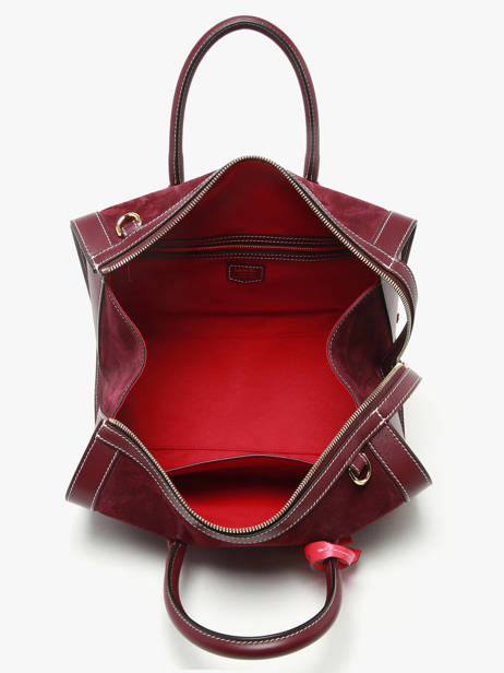 Bowlingtas M Bcbg Suède Leder Lancel Rood bcbg A13693 ander zicht 3