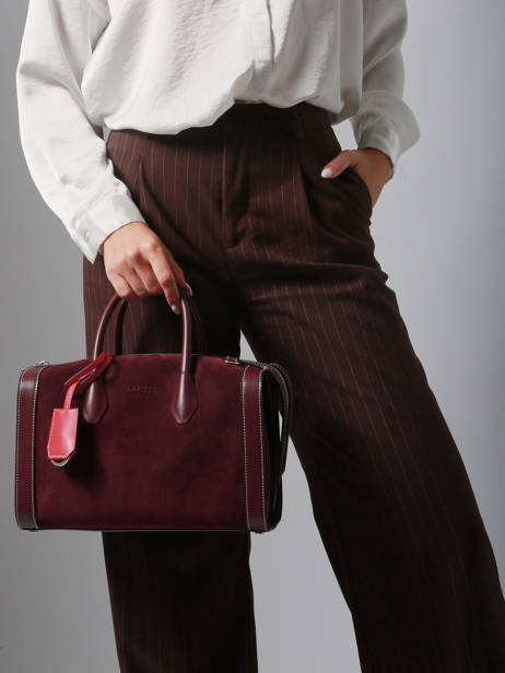 Bowlingtas M Bcbg Suède Leder Lancel Rood bcbg A13693 ander zicht 1