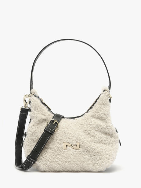 Cross Body Tas Sam Shearling En Leder Nathan baume Beige vogue S
