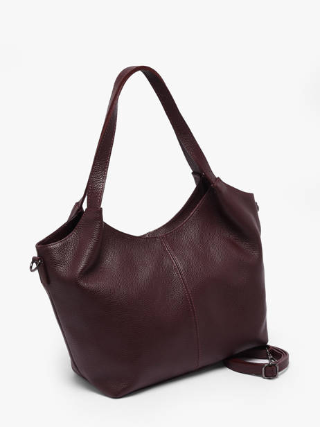 Schoudertas Caviar Leder Milano Rood caviar CA25061 ander zicht 1