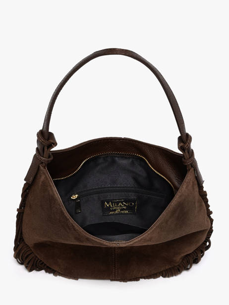 Schoudertas Velvet Leder Milano Bruin velvet VE25112 ander zicht 3