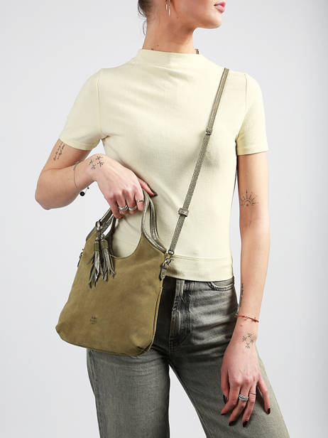 Cross Body Tas Vintage Leder Mila louise Beige vintage 23059V ander zicht 1