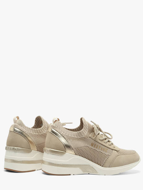 Sneakers Met Platformzool Mustang Beige women M0872001 ander zicht 2
