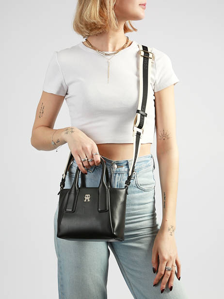 Handtas Th Essential Tommy hilfiger Zwart th essential AW18371 ander zicht 1