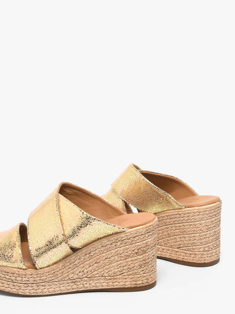 Slippers Met Sleehak Uit Leder Aliwell Goud women A126190 ander zicht 2