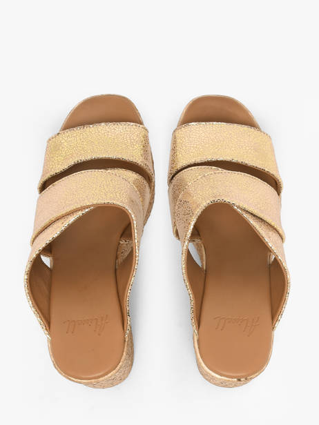 Slippers Met Sleehak Uit Leder Aliwell Goud women A126190 ander zicht 3